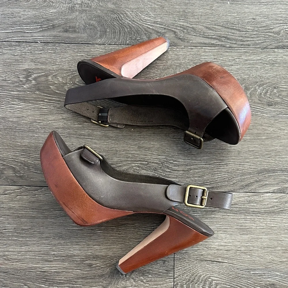 Michael Kors Dark Brown Wedge Sandals